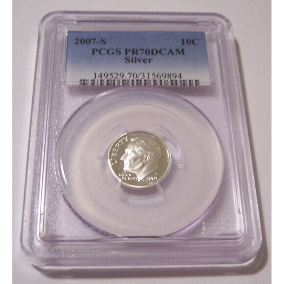 2007 S Silver Roosevelt Dime Proof PR70 DCAM PCGS - Picture 1 of 2